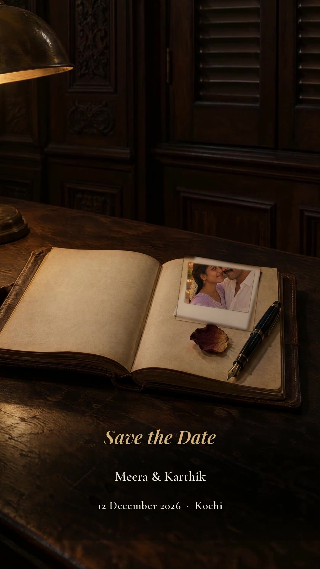 POV: We Said Yes Save the Date, example couple